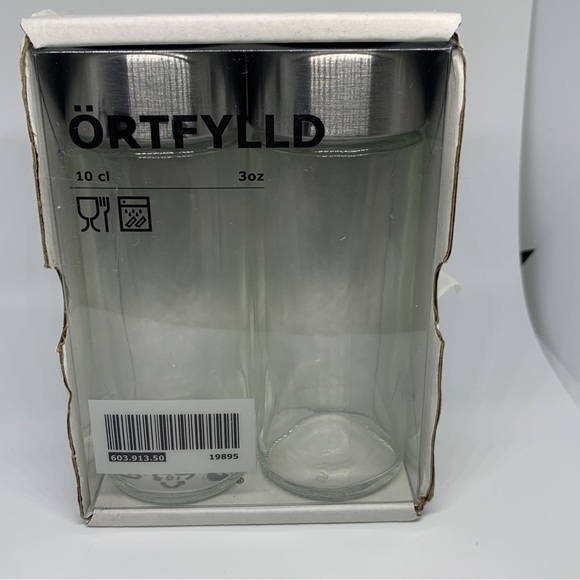 IKEA Kitchen Ikea Ortfylld Spice Jar Glass Stainless Steel 3 Oz